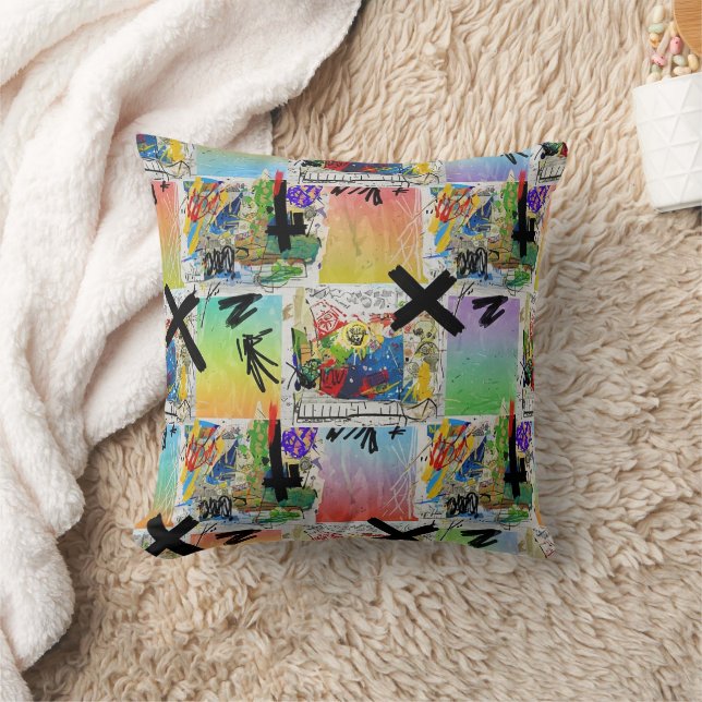 Coussin Motif de graffiti urbain coloré (14) (Couverture)