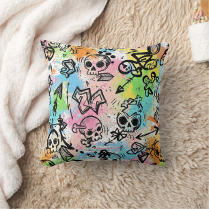 Coussin Motif de graffiti urbain coloré (6)