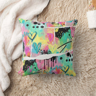 Coussin Motif de graffiti urbain coloré (7)