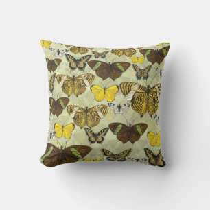Coussin Motif de graphique papillon vintage