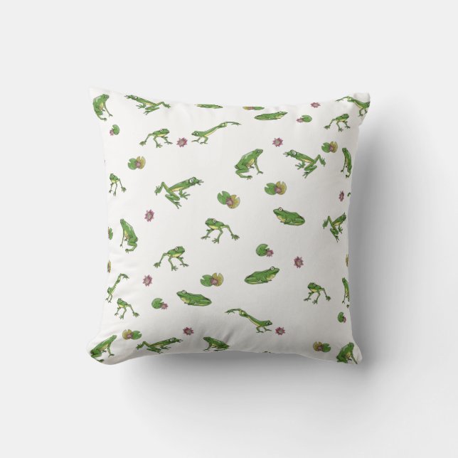 Coussin Motif de grenouille verte (Recto)