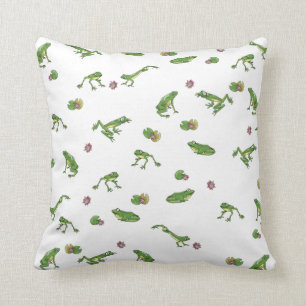 Coussin Motif de grenouille verte
