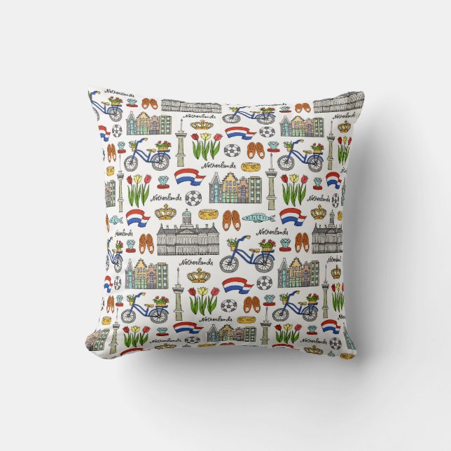 Coussin Motif de griffonnage de Netherland (Recto)