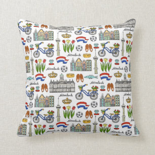 Coussin Motif de griffonnage de Netherland
