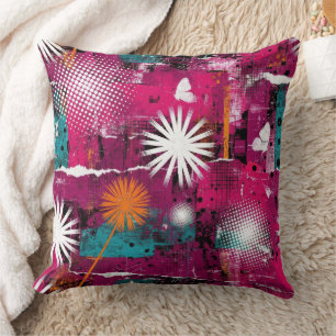 Coussin Motif de grunge abstrait avec pissenlit