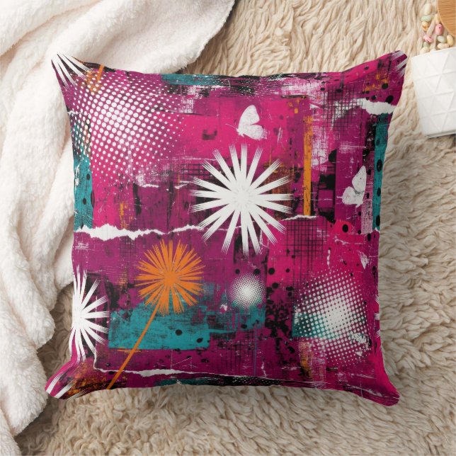 Coussin Motif de grunge abstrait avec pissenlit (Couverture)
