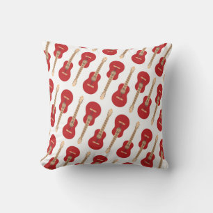 Coussin Motif de guitare rouge