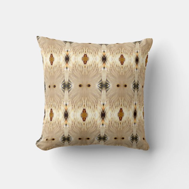 Coussin Motif de Héron abstrait .dos motif gris uni (Recto)