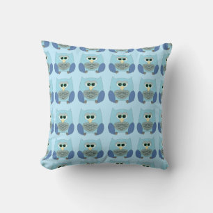 Coussin Motif de hiboux bleus mignons