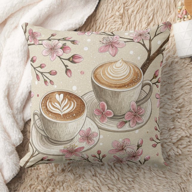 Coussin Motif de housse de café au sakura (6) (Couverture)