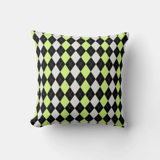 Coussin Motif de JACQUARD de diamants JAUNES Black & HONEY