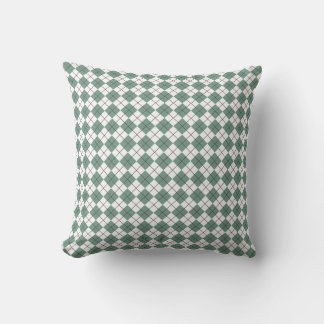 Coussin Motif de Jacquard de  vert et blanc