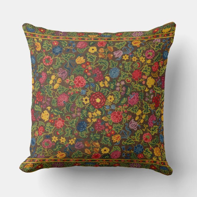 Coussin Motif de jardin botanique antique vibrant (Recto)