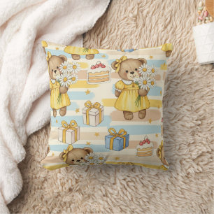 Coussin Motif de jardin de marguerites de nounours (5)