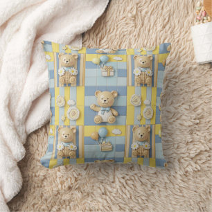 Coussin Motif de jardin de marguerites de nounours (7)