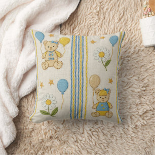 Coussin Motif de jardin de marguerites Teddy Bear Daisy (1