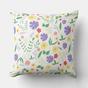 Coussin Motif de jardin floral coloré 