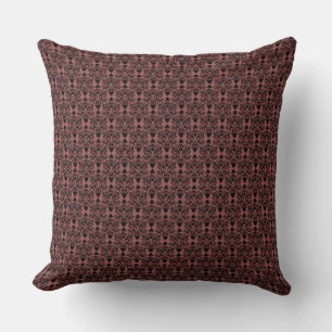 Coussin Motif de jet d'oreiller noir et marsala Chat