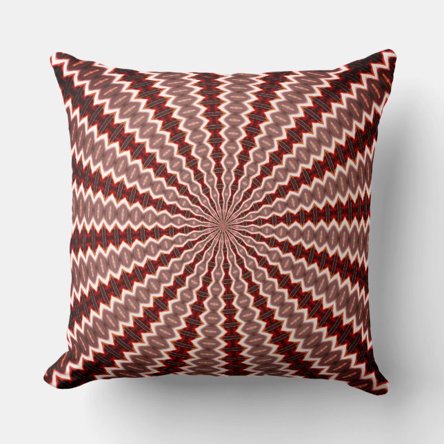 Coussin Motif de kaléidoscope à vibrations rouges (Recto)