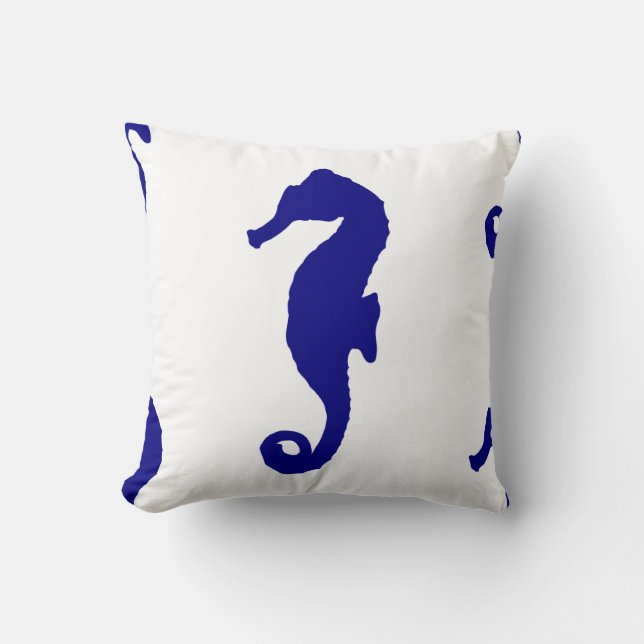 Coussin Motif de la côte de Blue Seahorse (Recto)