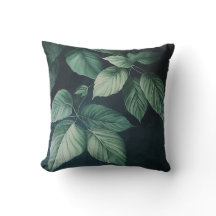 Coussin Motif de la feuille verte foncée