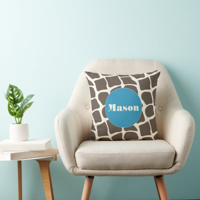 Coussin Motif de la Giraffe stylisée Monogramme te (Chaise)