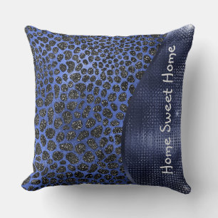 Coussin Motif de la peau d'animal bleu Parties scintillant