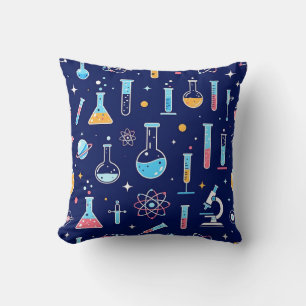 Coussin Motif de laboratoire scientifique coloré de chimie