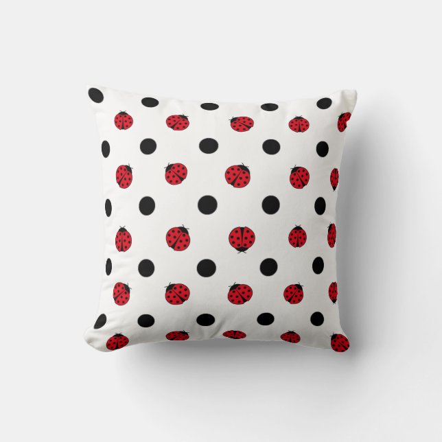Coussin Motif de ladybug rétro (Recto)