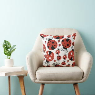 Coussin Motif De Ladybugs, Mignons Ladybugs, Red Ladybugs