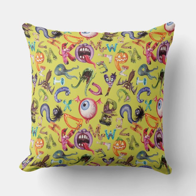 Coussin Motif de l'alphabet monstre (Recto)