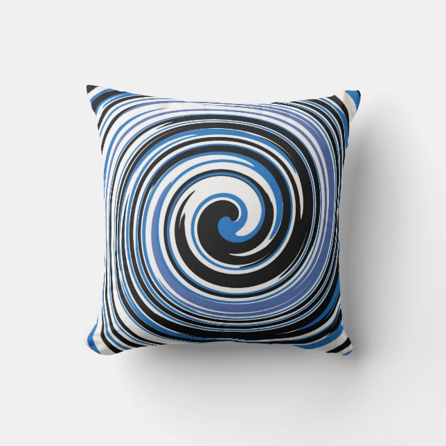 Coussin Motif de lancement noir et bleu (Recto)