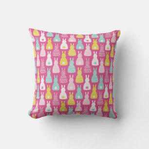 Coussin Motif de lapin bunny rose