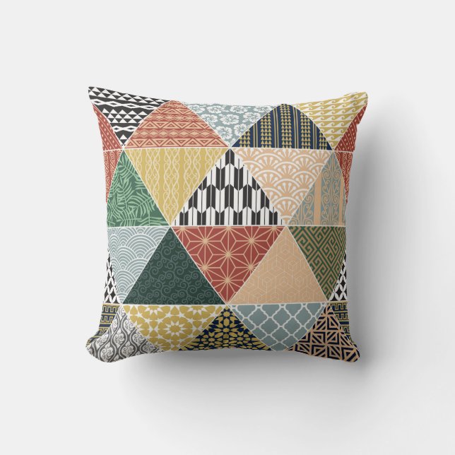 Coussin Motif de l'écorce de couleur ethnique tribale (Recto)