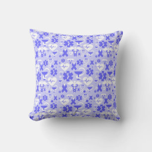Coussin Motif de l'élément pharmacie bleu blanc