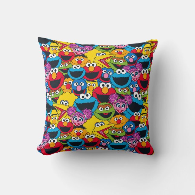 Coussin Motif de l'équipe de la Rue Sésame (Recto)