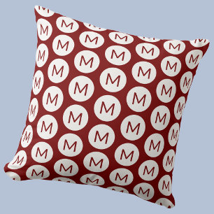 Coussin Motif de lettre initiale de monogramme personnalis