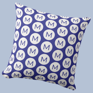 Coussin Motif de lettre initiale personnalisée Monogramme
