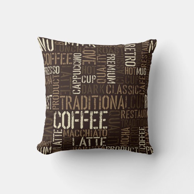 Coussin Motif de l'expérience café sans couture (Recto)