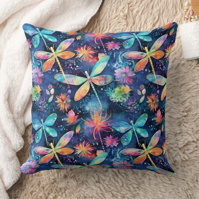 Coussin Motif de libellules vibrantes (Couverture)
