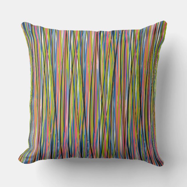 Coussin Motif de ligne bohème indien abstrait  (Recto)