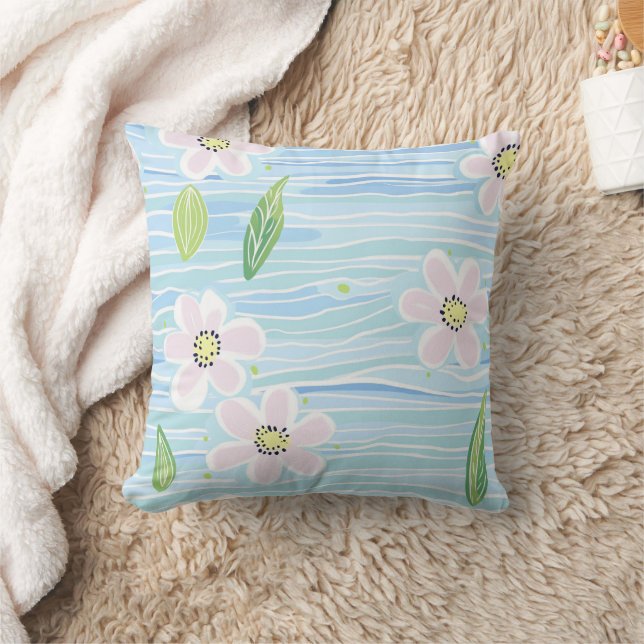 Coussin Motif de ligne florale abstrait moderne (10) (Couverture)