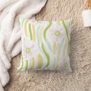 Coussin Motif de ligne florale abstrait moderne (4)