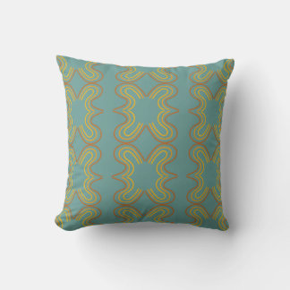 Coussin motif de ligne géométrique turquoise