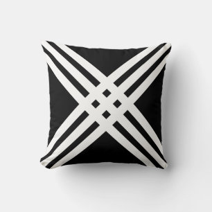 Coussin Motif de lignes croisées blanches modernes sur fon