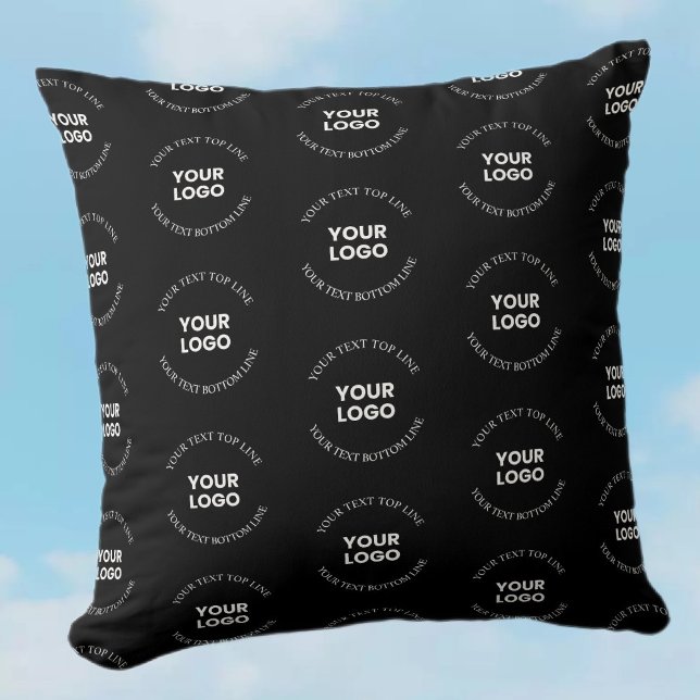 Coussin Motif de logo et de texte modifiable facile à remp (Créateur téléchargé)