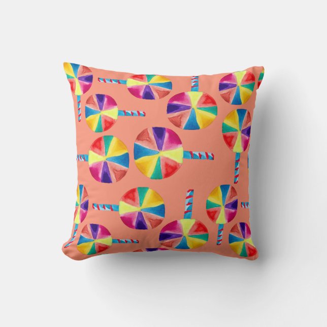 Coussin Motif de lollipops colorés (Recto)