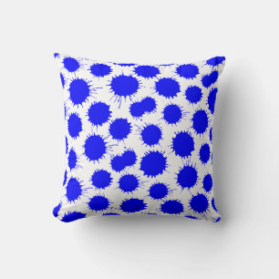 Coussin Motif de lot - Bleu sur blanc