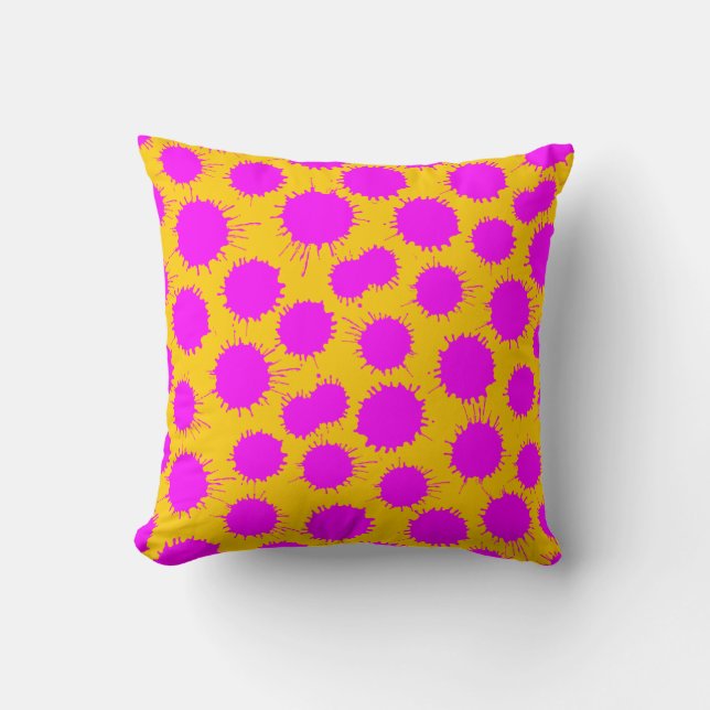 Coussin Motif de lot - Magenta sur Ambre (Recto)