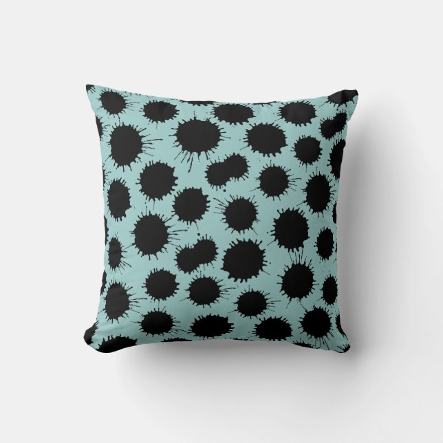 Coussin Motif de lot - Noir sur le bleu du bleu (Recto)
